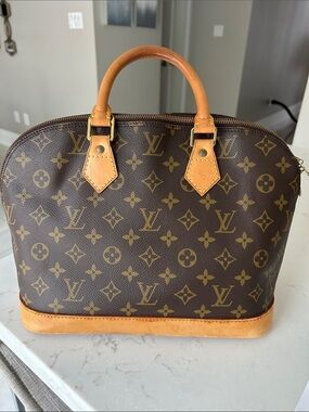 Louis Vuitton Monogram Alma PM Satchel - Brown with Tan Trim